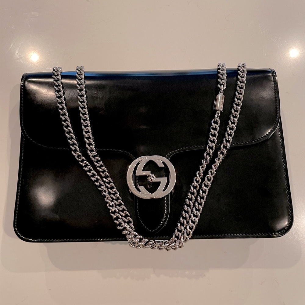📍SOLD📍Gucci Interlocking G Buckle Patent Leather Bag